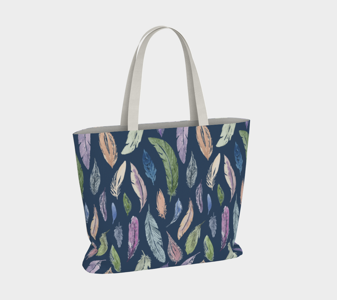 The Weekender Tote – Feathers on Navy