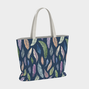 The Weekender Tote – Feathers on Navy