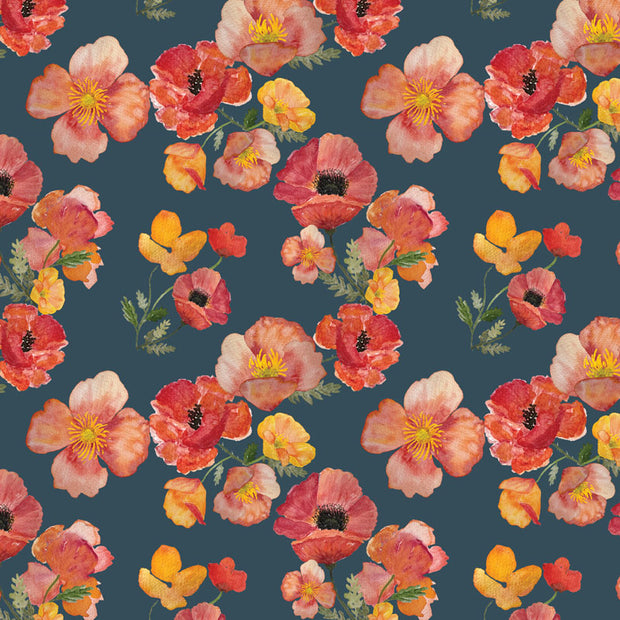 Ember Poppies Linen Dinner Napkins