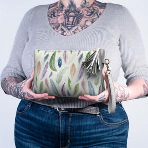 Clutch/Makeup bag with Featherlight pattern
