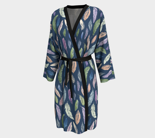 Silky Robe — Featherlight on Navy