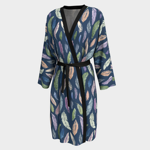 Silky Robe — Featherlight on Navy