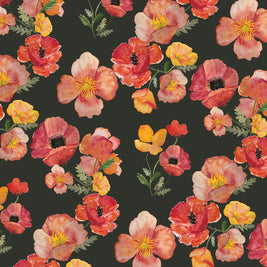 Ember Poppies Linen Dinner Napkins