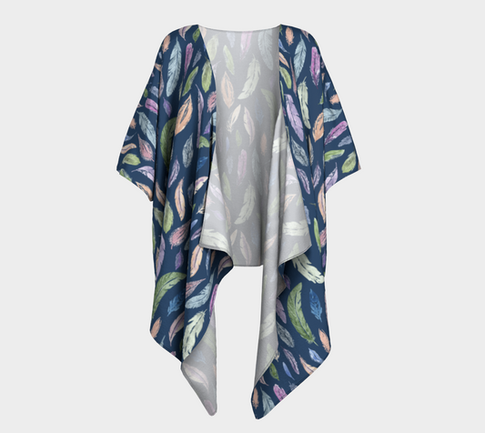 Draped Kimono — Featherlight on Navy