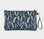 Clutch/Makeup bag with Featherlight on Navy pattern