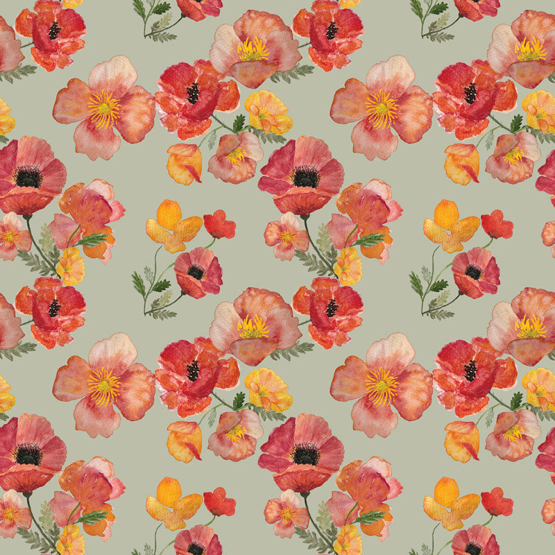 Ember Poppies Linen Dinner Napkins