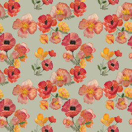 Ember Poppies Linen Dinner Napkins