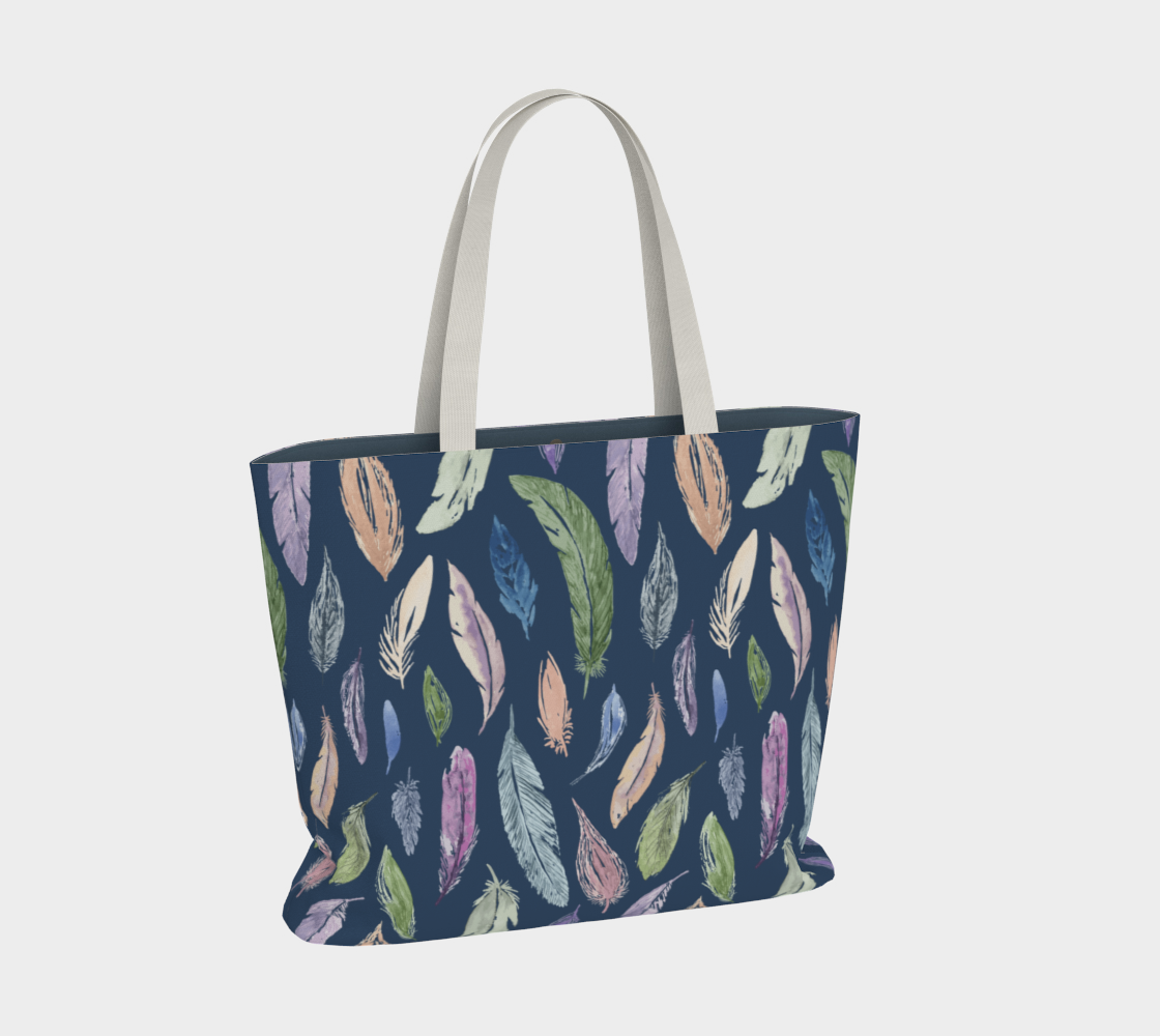 The Weekender Tote – Feathers on Navy