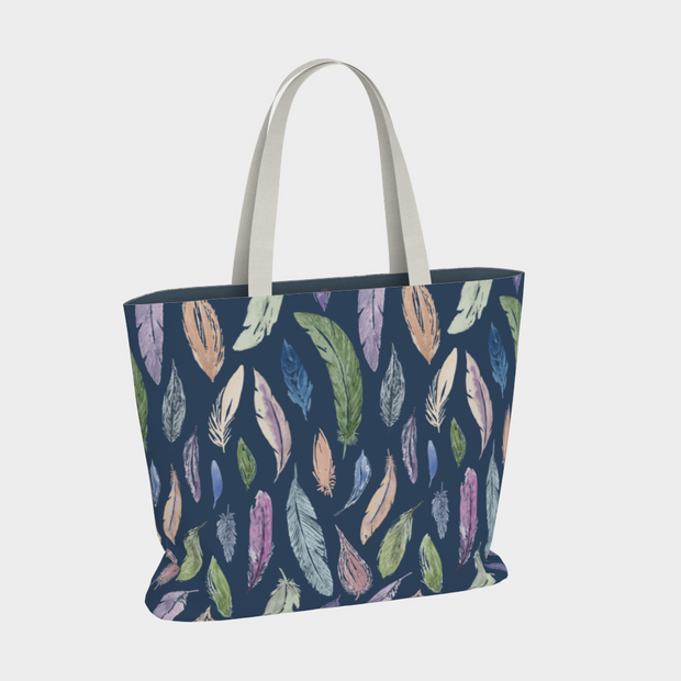 The Weekender Tote – Feathers on Navy