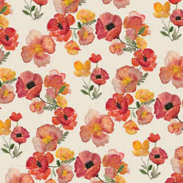 ember poppies linen tea towel