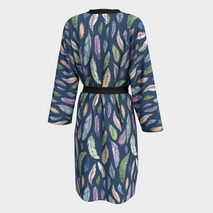 Silky Robe — Featherlight on Navy