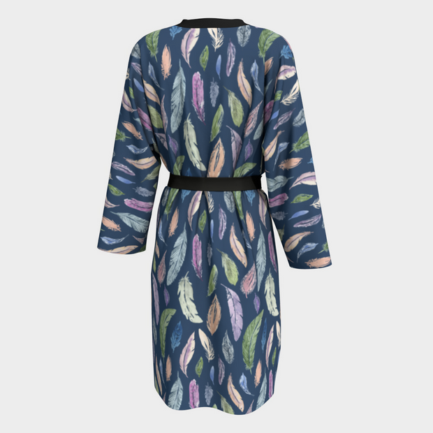 Silky Robe — Featherlight on Navy