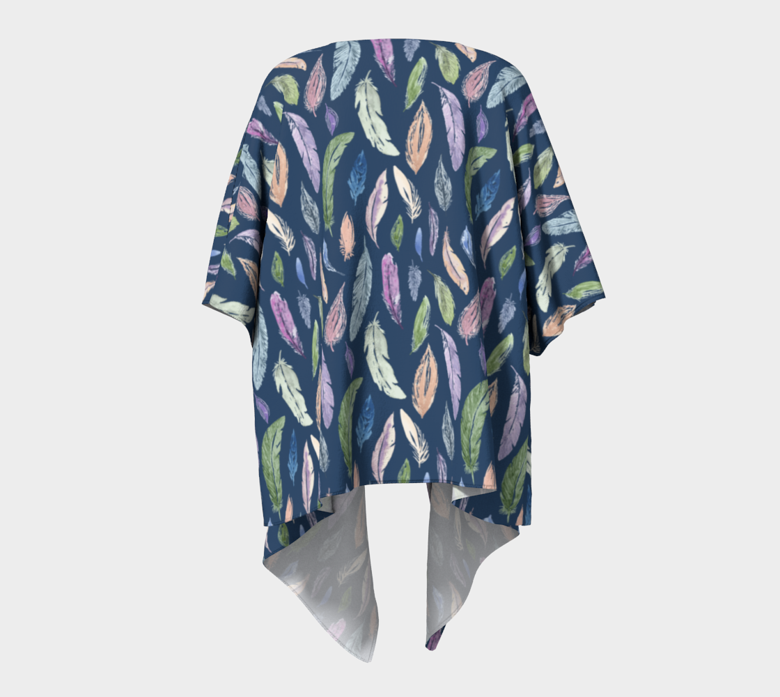 Draped Kimono — Featherlight on Navy