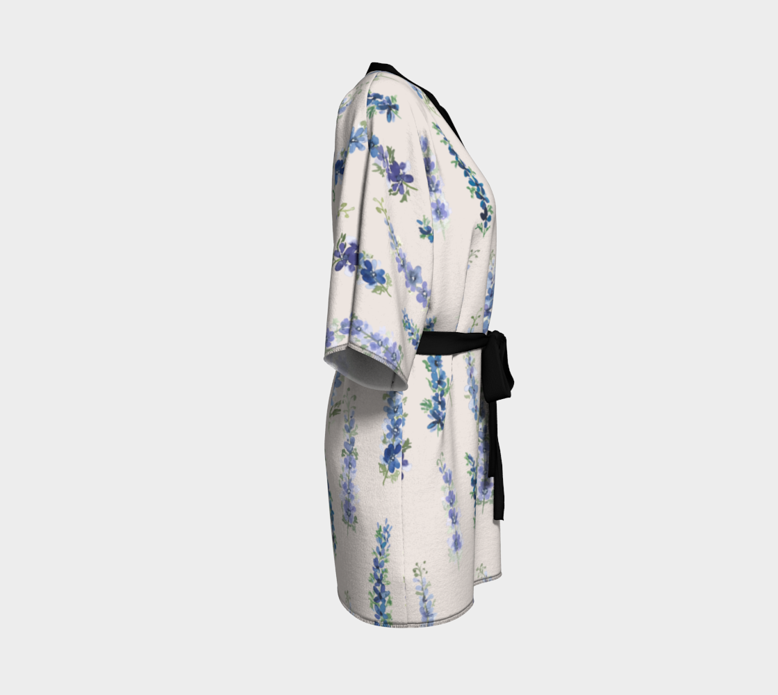 Kimono — Dancing Delphinium on Cream