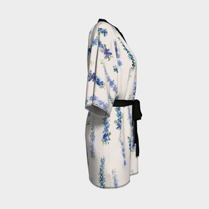 Kimono — Dancing Delphinium on Cream