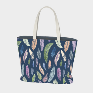 The Weekender Tote – Feathers on Navy