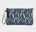 Clutch/Makeup bag with Featherlight on Navy pattern