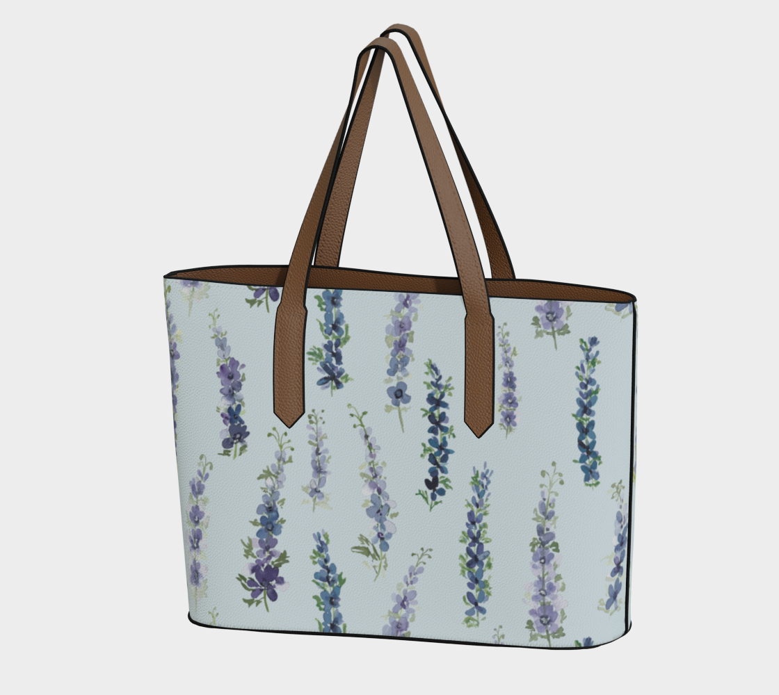Vegan Leather Carryall Tote – Delphinium on Barely Blue