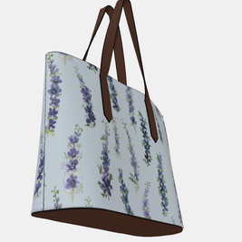 Vegan Leather Carryall Tote – Delphinium on Barely Blue