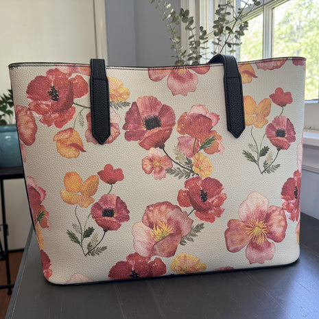 Ember Poppies pattern on urban nature on a Tote Bag