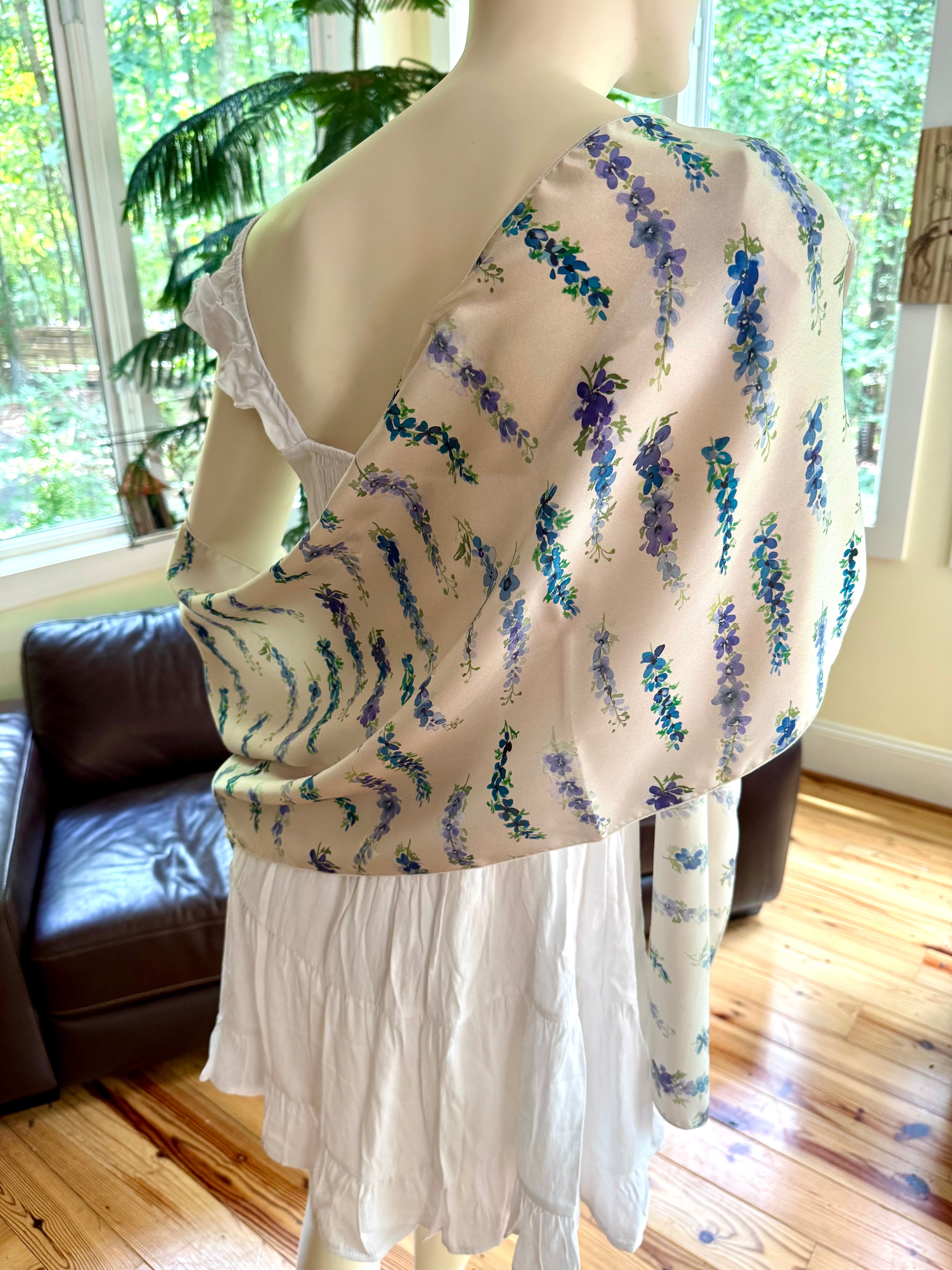 Scarf & Shawl in Dancing Delphinium