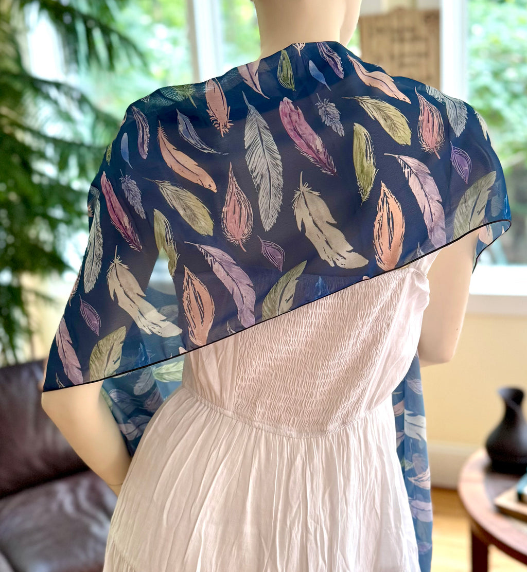 Scarf & Shawl in Featherlight Navy