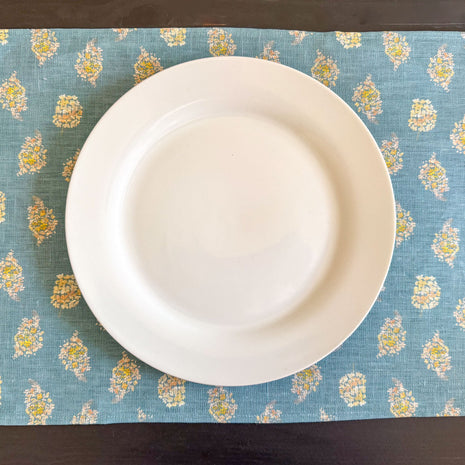 golden hydrangea blooms european linen placemats