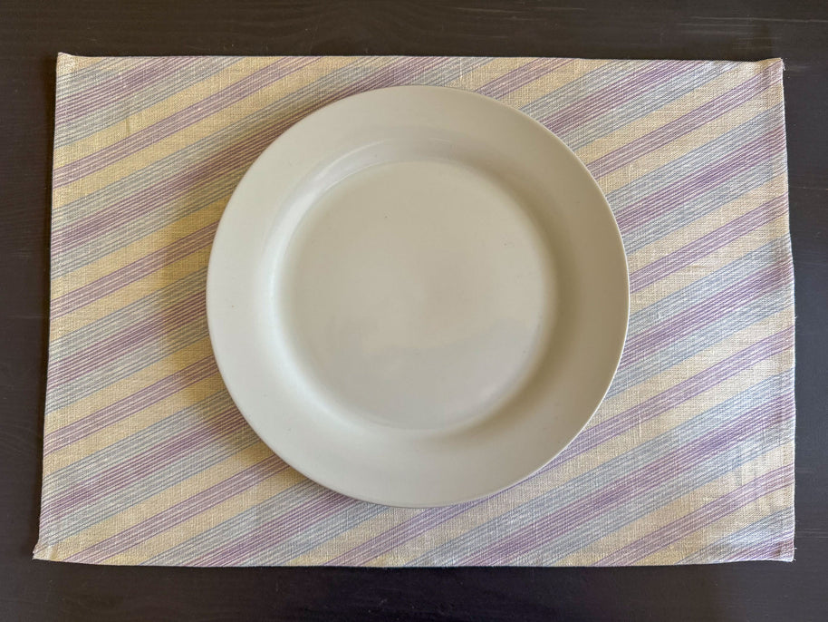 hydrangea stripes european linen placemats