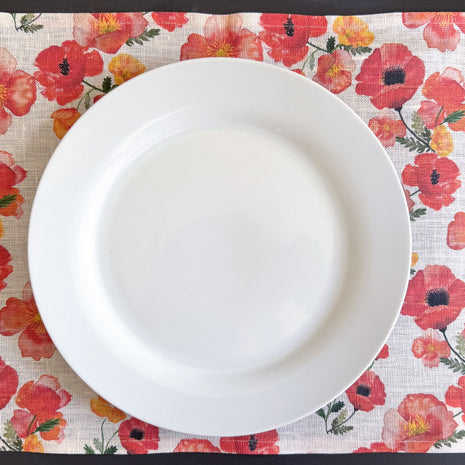 ember poppies european linen placemats