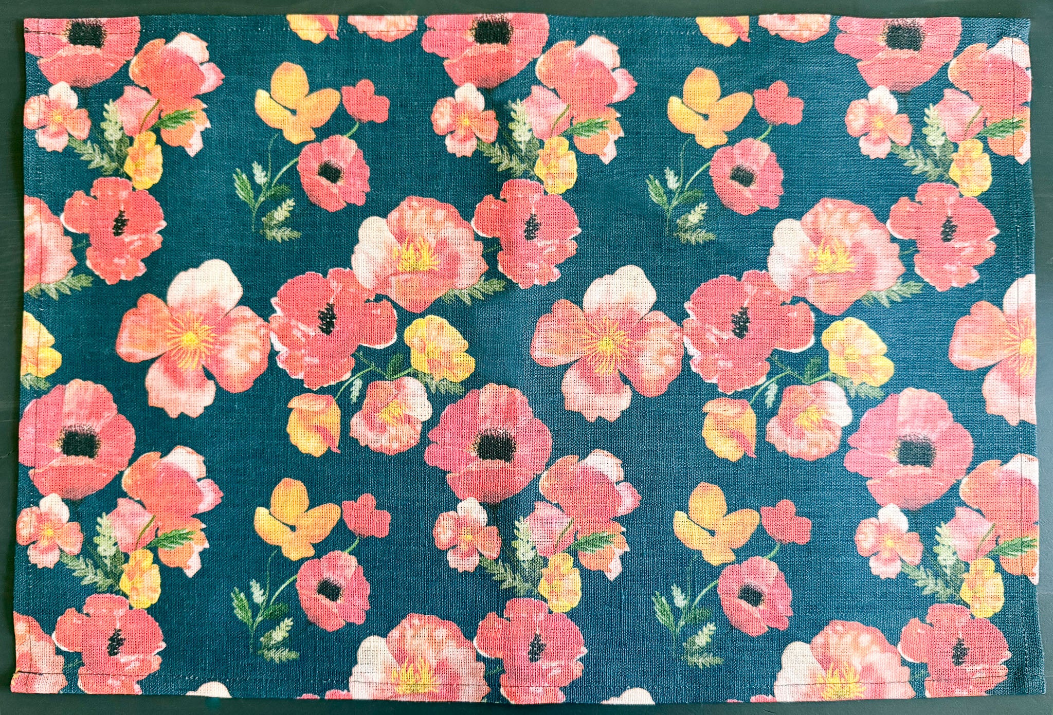 ember poppies european linen placemats