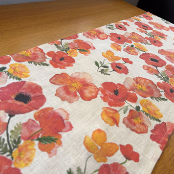 ember poppies european linen table runner