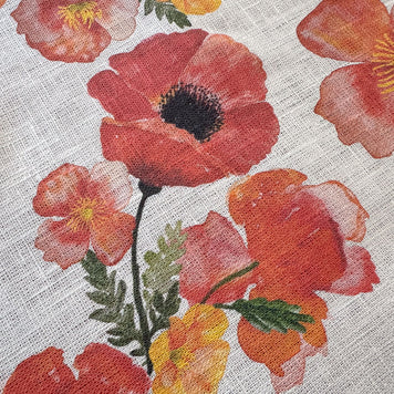 ember poppies european linen table runner