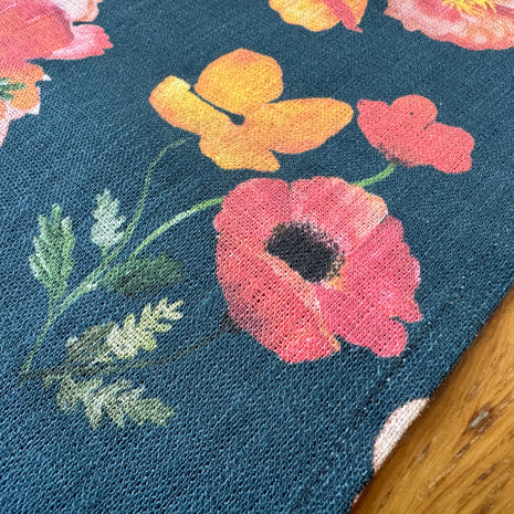 ember poppies european linen table runner