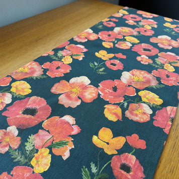 ember poppies european linen table runner