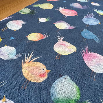 floofy birds european linen table runner