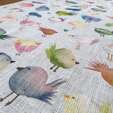 floofy birds european linen table runner