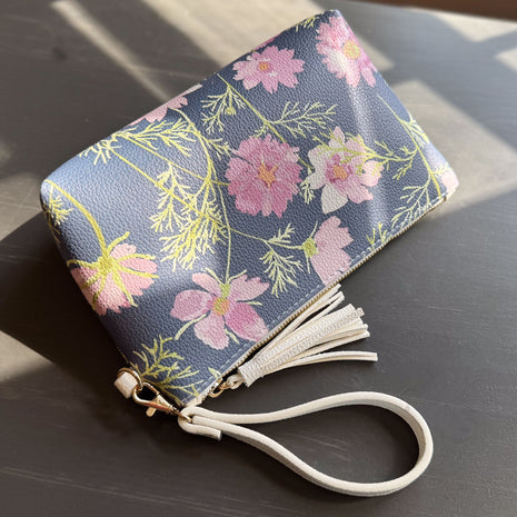 airy cosmos clutch in vegan leather
