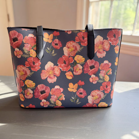 ember poppies carryall in vegan leather