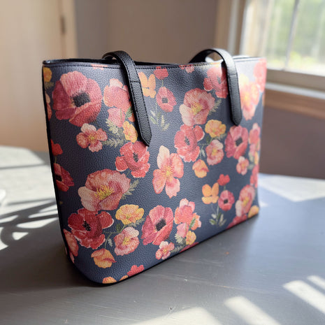 ember poppies carryall in vegan leather
