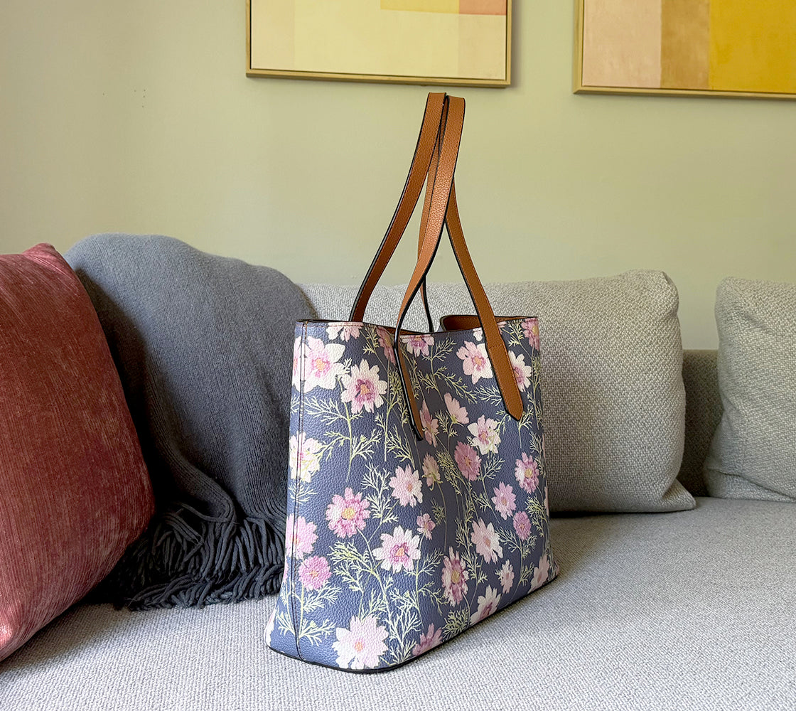 Vegan Leather Carryall Tote – Airy Cosmos
