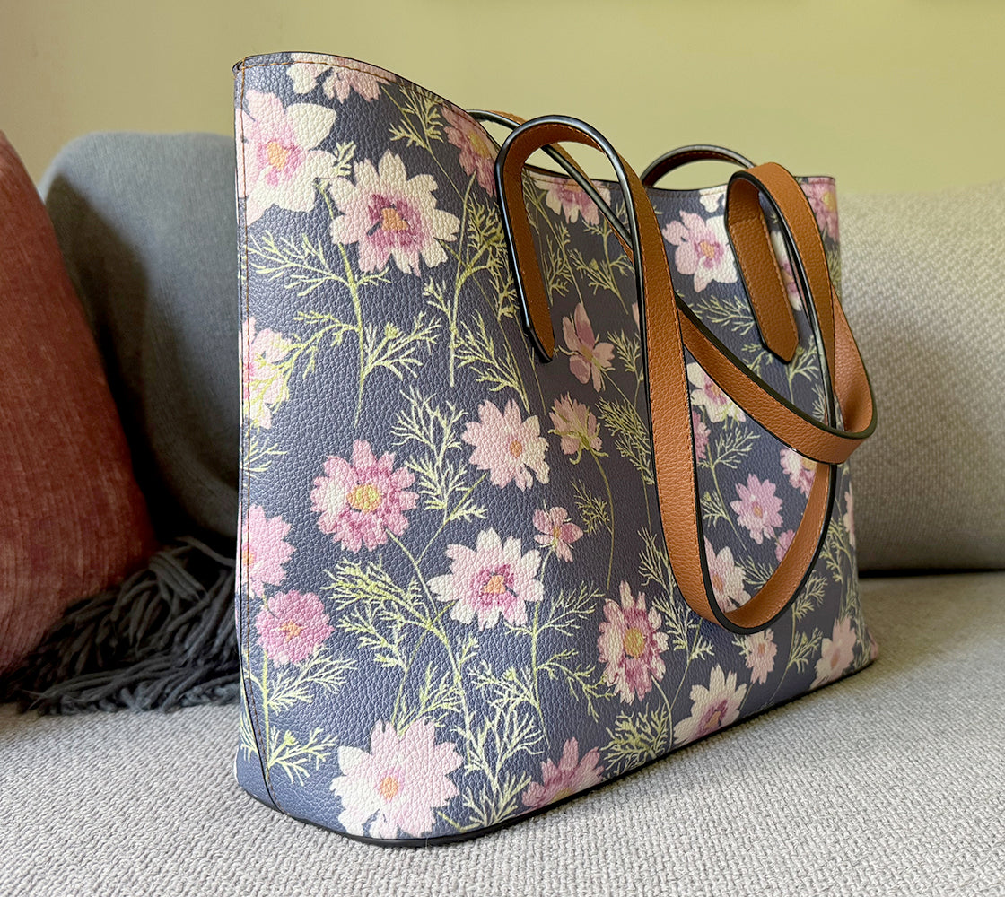 Vegan Leather Carryall Tote – Airy Cosmos