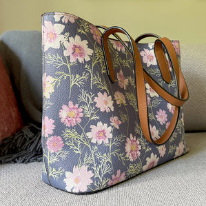 Vegan Leather Carryall Tote – Airy Cosmos