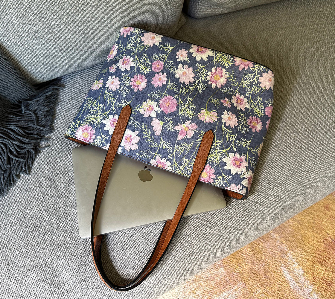 Vegan Leather Carryall Tote – Airy Cosmos