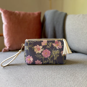 airy cosmos clutch in vegan leather