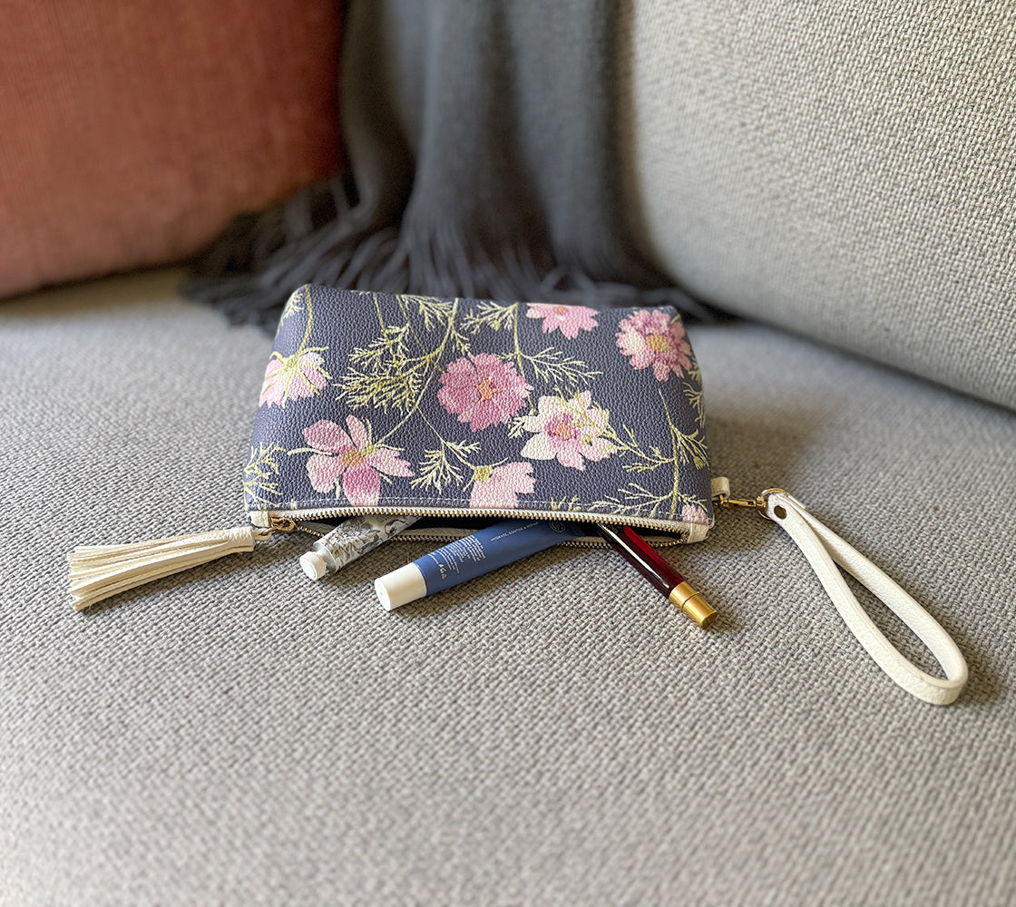 Vegan Leather Clutch & Makeup Bag – Airy Cosmos