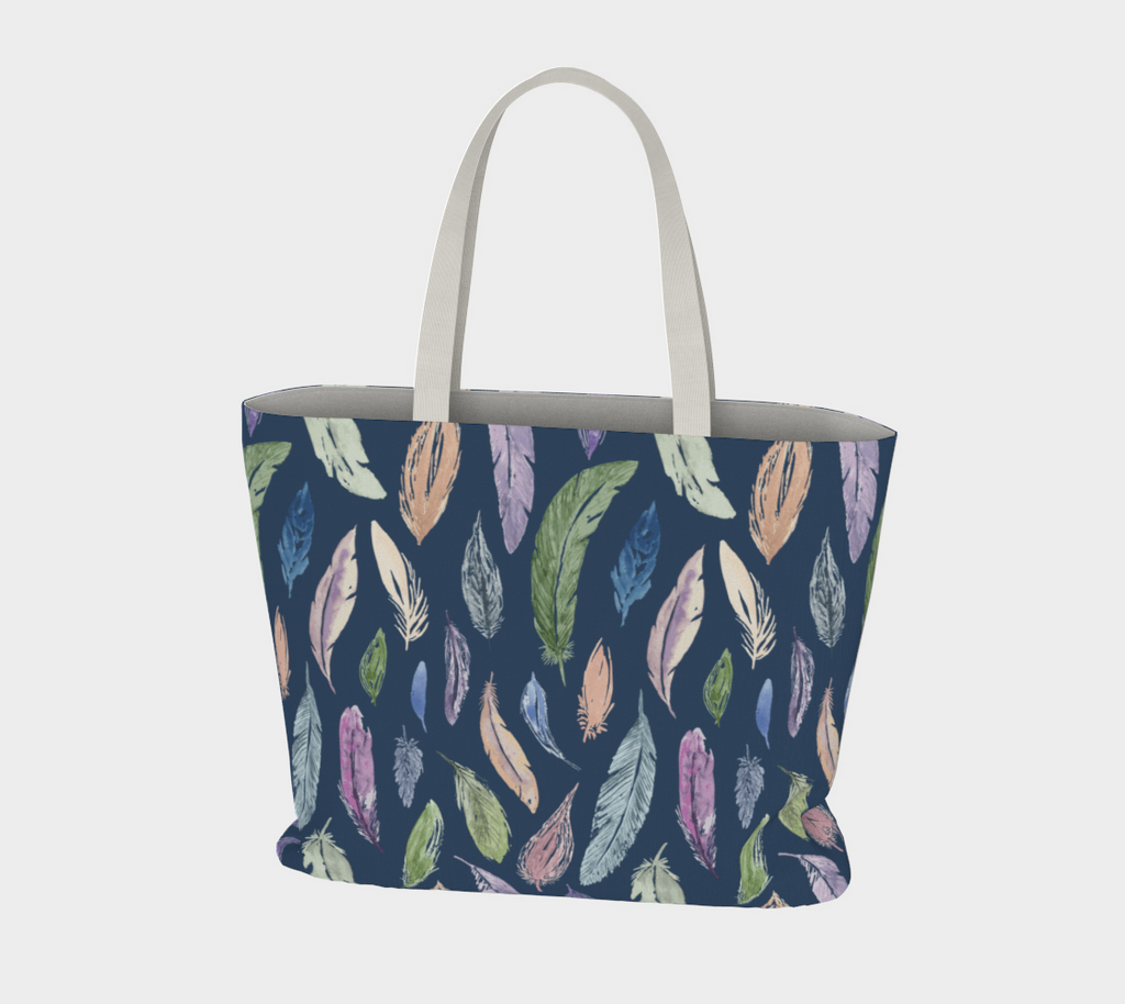The Weekender Tote – Feathers on Navy
