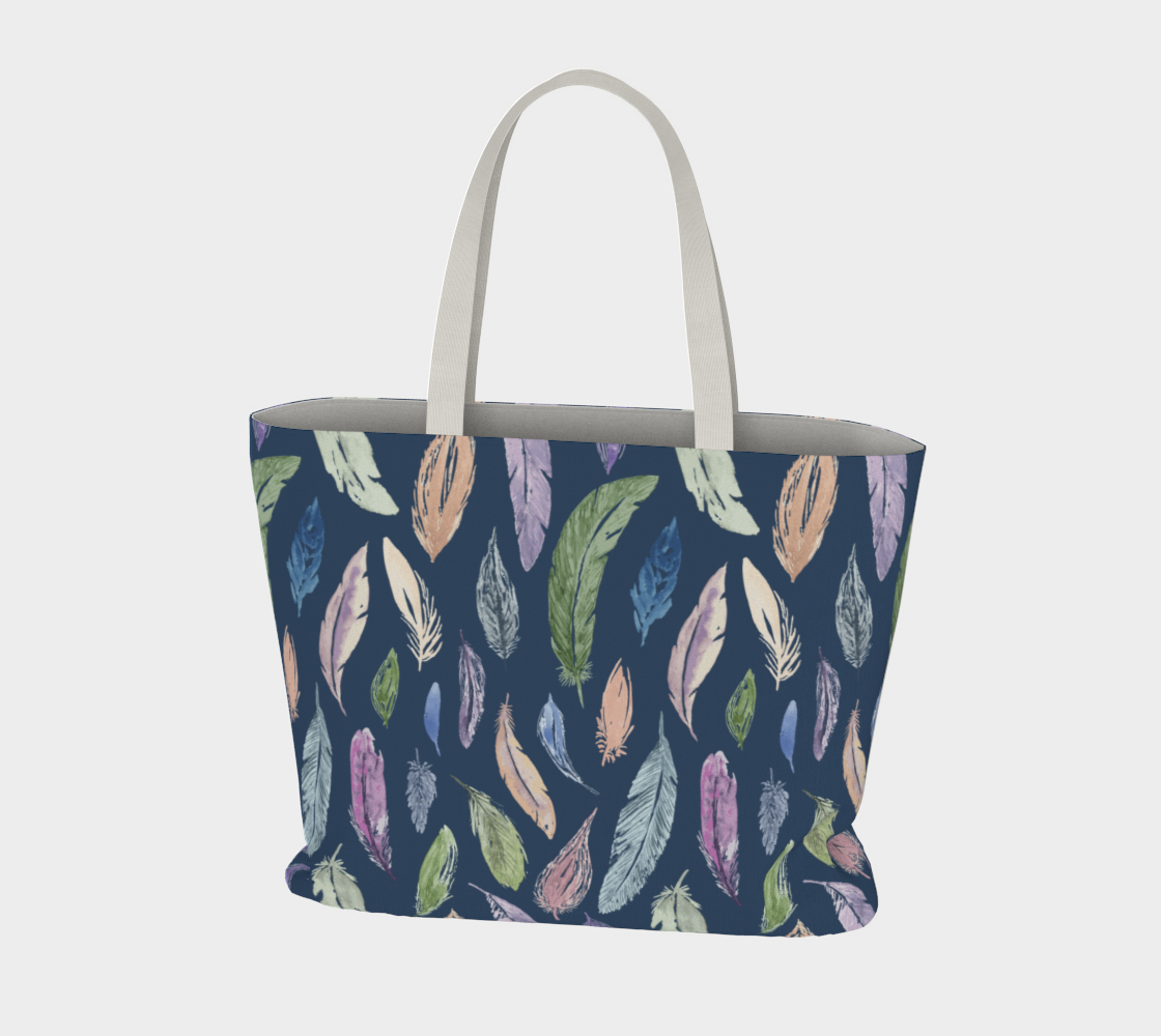 The Weekender Tote – Feathers on Navy