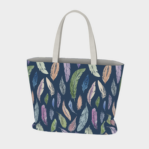 The Weekender Tote – Feathers on Navy