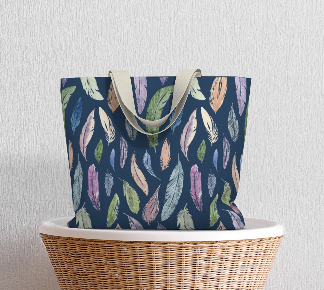 The Weekender Tote – Feathers on Navy