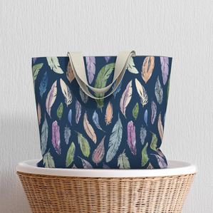 The Weekender Tote – Feathers on Navy